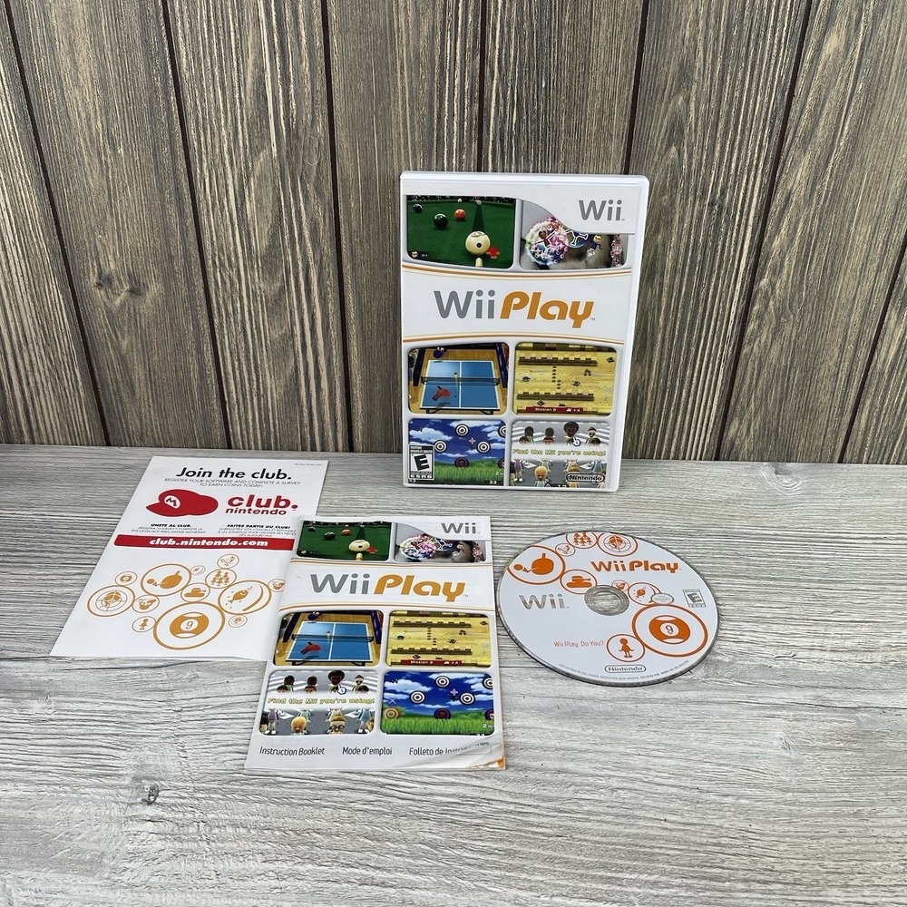 Wii Play Nintendo Game Disc, Case and Manual!  Tested Working